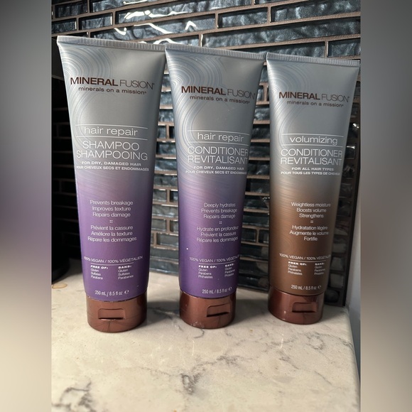 Mineral Fusion Shampoo +Repair & Volumizing Conditioner Set Vegan Clean Haircare - Picture 1 of 6